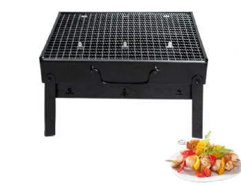  Outdoor folding barbecue grill household portable skewers stove military quality thickened wild charcoal rack black steel stove	