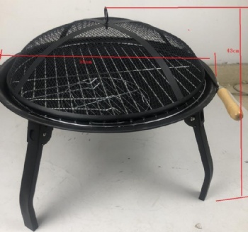  Folding foot portable round brazier grill	