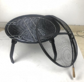  Folding foot portable round brazier grill	