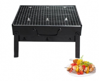  Outdoor folding barbecue grill household portable skewers stove military quality thickened wild charcoal rack black steel stove	